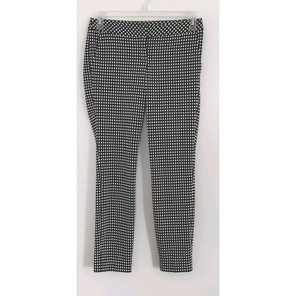 Express Columnist Black & White Plaid Dress Pants Women's Size 4 (4R) Pre-owned
